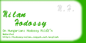 milan hodossy business card